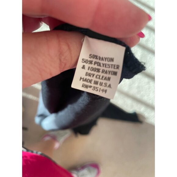 Coco + Juan Maxi Asymmetrical Black Navy Long Sleeve Dress - Picture 11 of 11